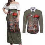 Save Rock Wallabies Australia 2026 Couples Matching Off Shoulder Maxi Dress and Long Sleeve Button Shirt