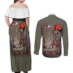 Save Rock Wallabies Australia 2026 Couples Matching Off Shoulder Maxi Dress and Long Sleeve Button Shirt