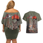 Save Rock Wallabies Australia 2026 Couples Matching Off Shoulder Short Dress and Hawaiian Shirt