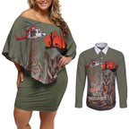 Save Rock Wallabies Australia 2026 Couples Matching Off Shoulder Short Dress and Long Sleeve Button Shirt