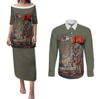 Save Rock Wallabies Australia 2026 Couples Matching Puletasi and Long Sleeve Button Shirt