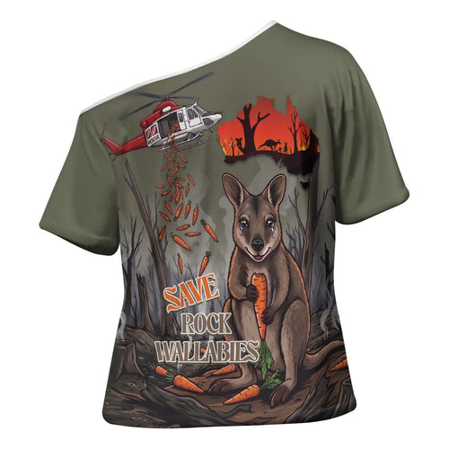 Save Rock Wallabies Australia 2026 Cross Shoulder Shirt