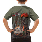 Save Rock Wallabies Australia 2026 Family Matching Off The Shoulder Long Sleeve Dress and Hawaiian Shirt