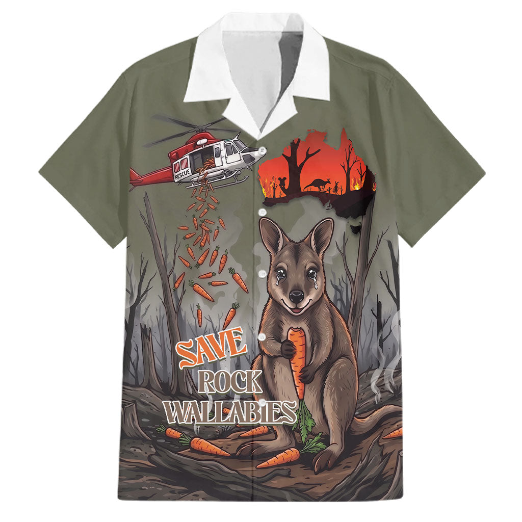 Save Rock Wallabies Australia 2026 Family Matching Off Shoulder Maxi Dress and Hawaiian Shirt