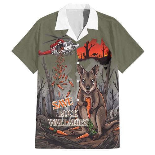 Save Rock Wallabies Australia 2026 Family Matching Off Shoulder Short Dress and Hawaiian Shirt