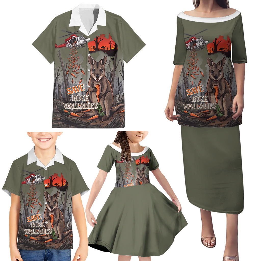 Save Rock Wallabies Australia 2026 Family Matching Puletasi and Hawaiian Shirt