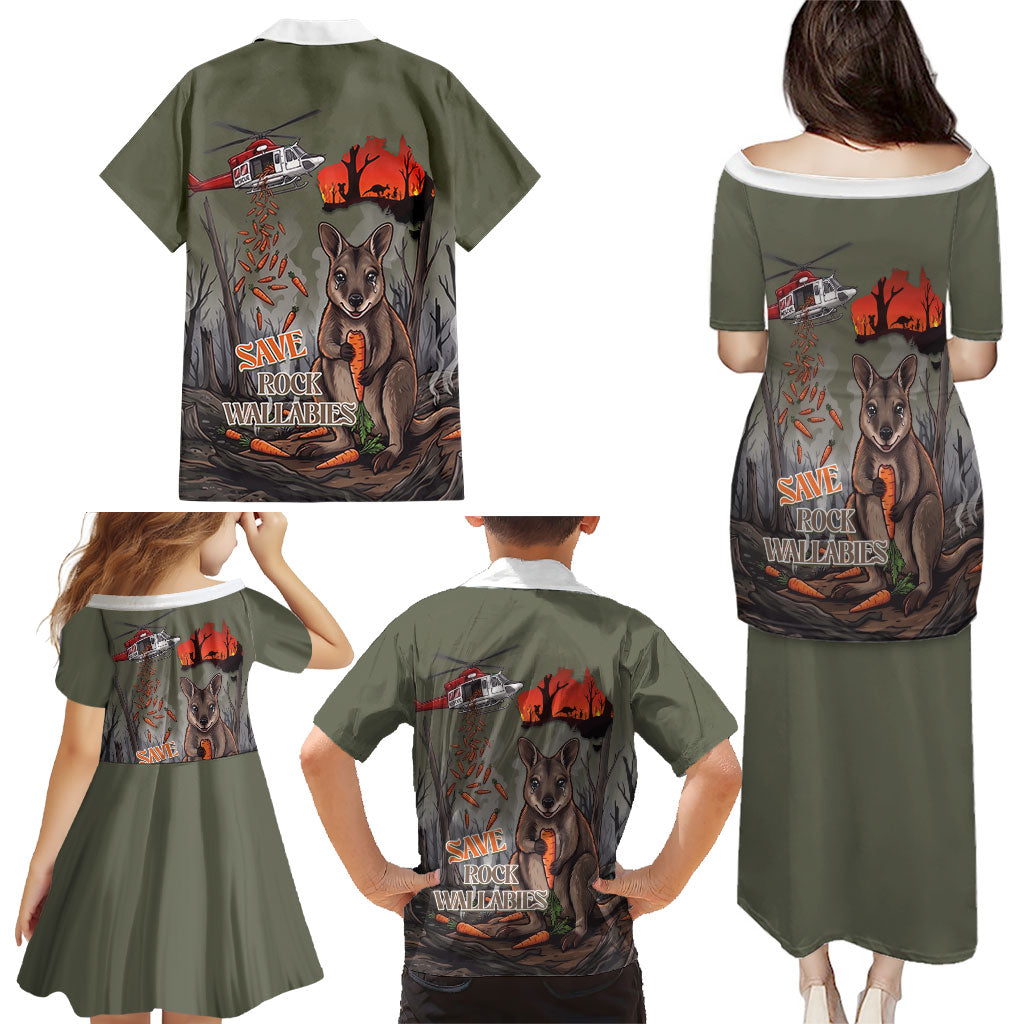 Save Rock Wallabies Australia 2026 Family Matching Puletasi and Hawaiian Shirt