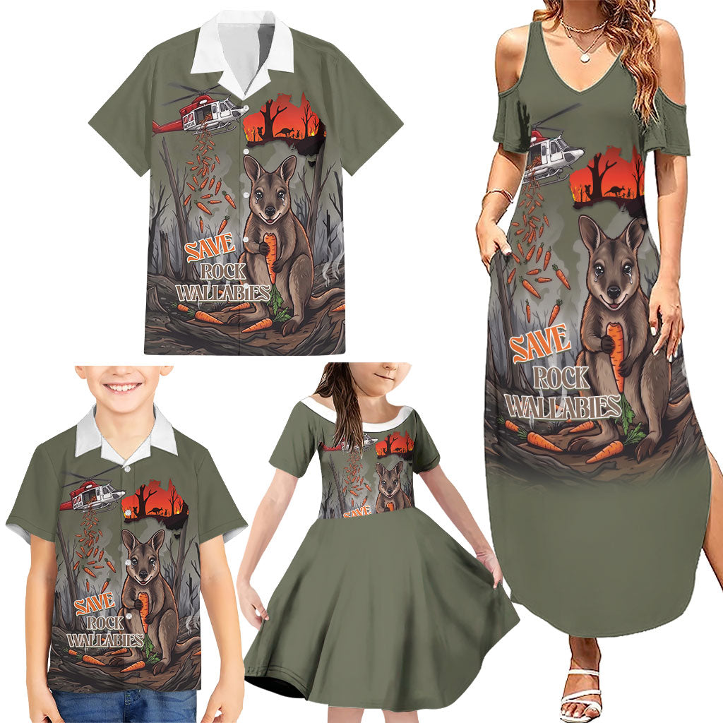 Save Rock Wallabies Australia 2026 Family Matching Summer Maxi Dress and Hawaiian Shirt