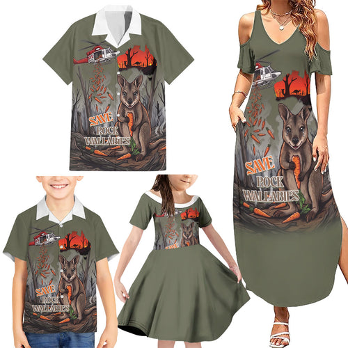 Save Rock Wallabies Australia 2026 Family Matching Summer Maxi Dress and Hawaiian Shirt