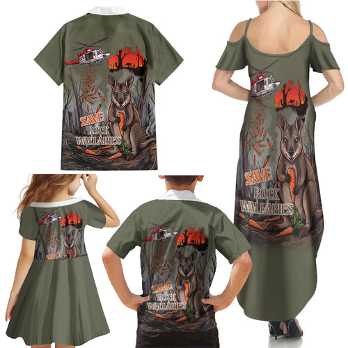 Save Rock Wallabies Australia 2026 Family Matching Summer Maxi Dress and Hawaiian Shirt