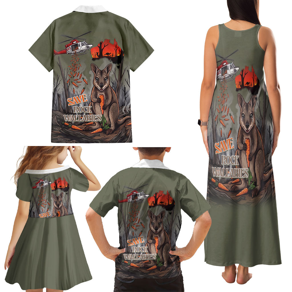 Save Rock Wallabies Australia 2026 Family Matching Tank Maxi Dress and Hawaiian Shirt