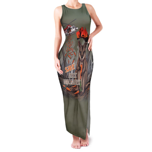 Save Rock Wallabies Australia 2026 Family Matching Tank Maxi Dress and Hawaiian Shirt