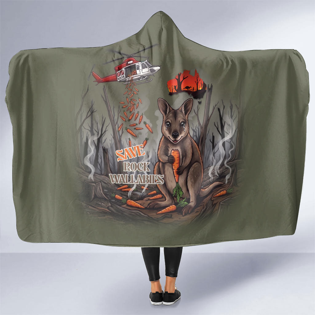 Save Rock Wallabies Australia 2026 Hooded Blanket