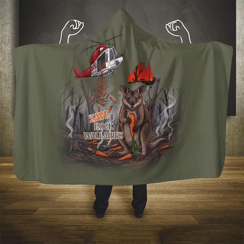 Save Rock Wallabies Australia 2026 Hooded Blanket