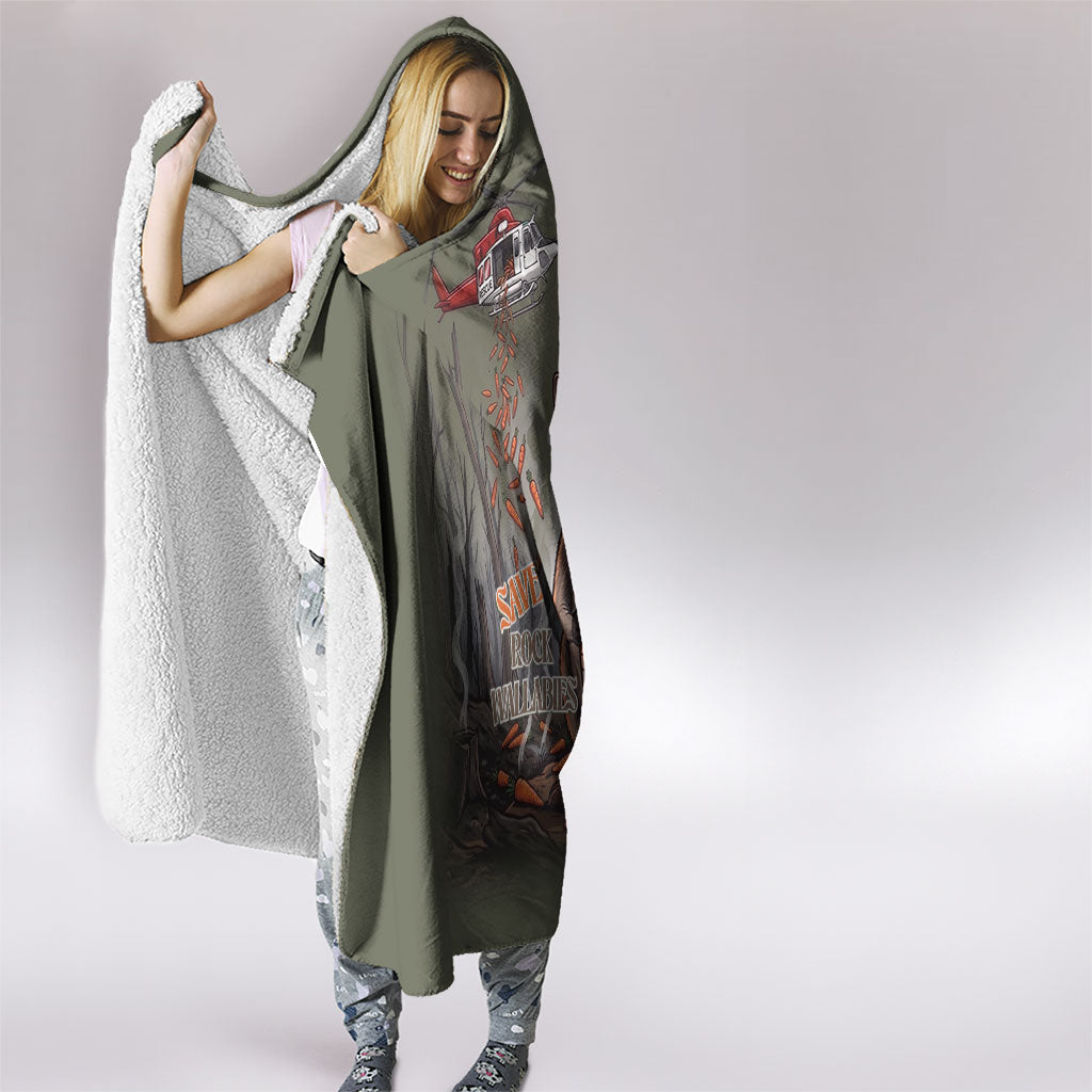 Save Rock Wallabies Australia 2026 Hooded Blanket