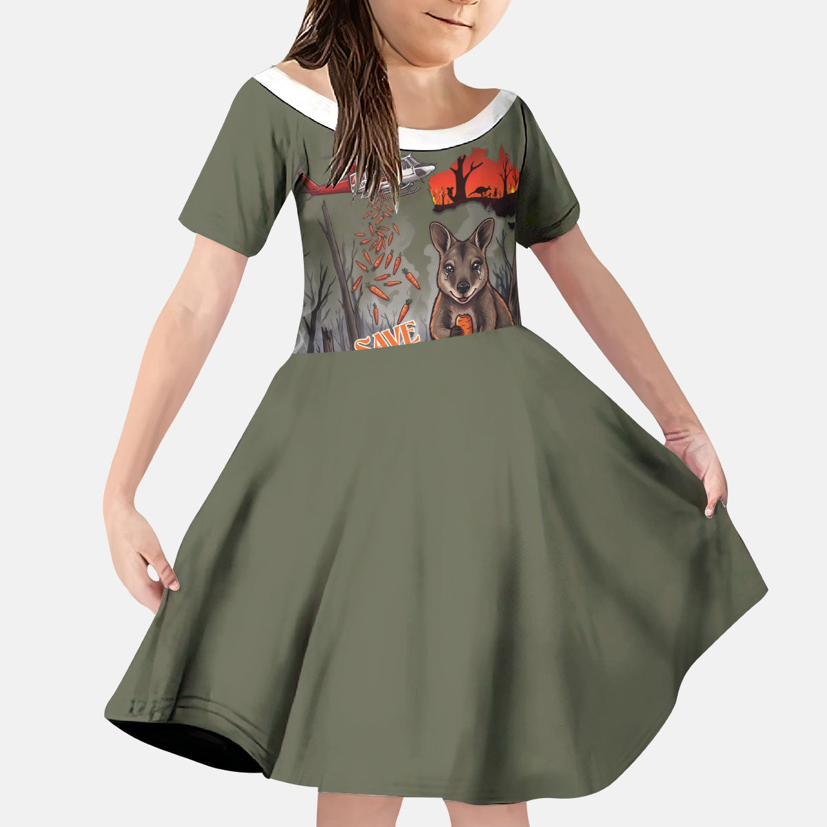 Save Rock Wallabies Australia 2026 Kid Short Sleeve Dress