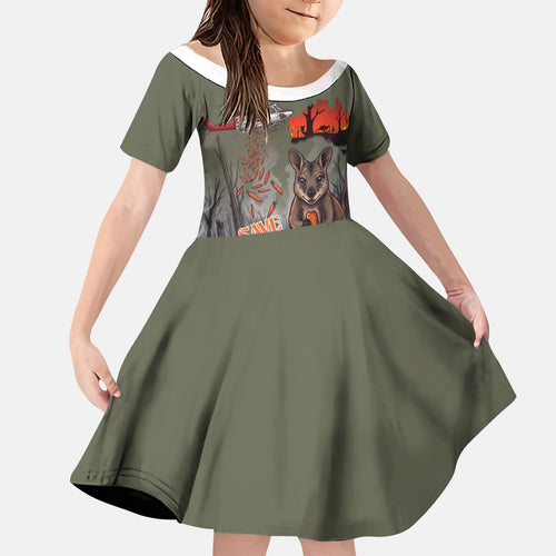 Save Rock Wallabies Australia 2026 Kid Short Sleeve Dress