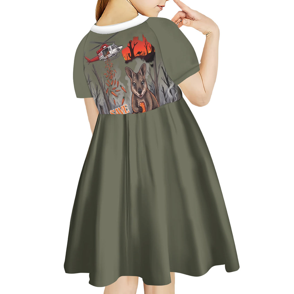Save Rock Wallabies Australia 2026 Kid Short Sleeve Dress