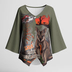 Save Rock Wallabies Australia 2026 Kimono Sleeve Blouse