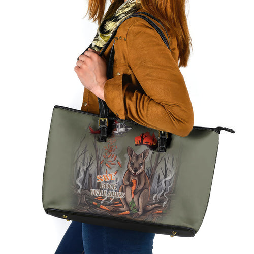 Save Rock Wallabies Australia 2026 Leather Tote Bag