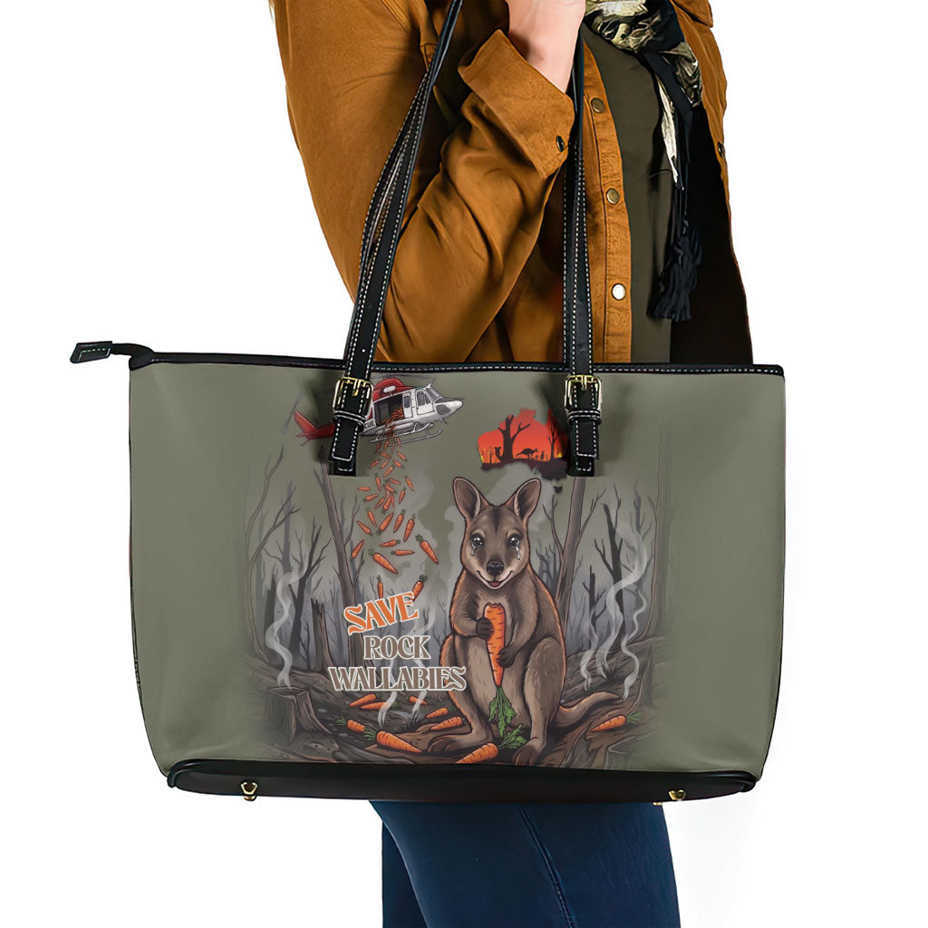Save Rock Wallabies Australia 2026 Leather Tote Bag