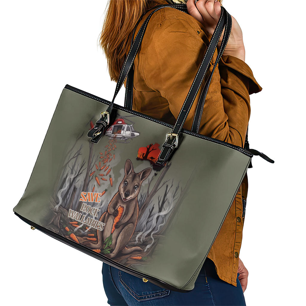 Save Rock Wallabies Australia 2026 Leather Tote Bag