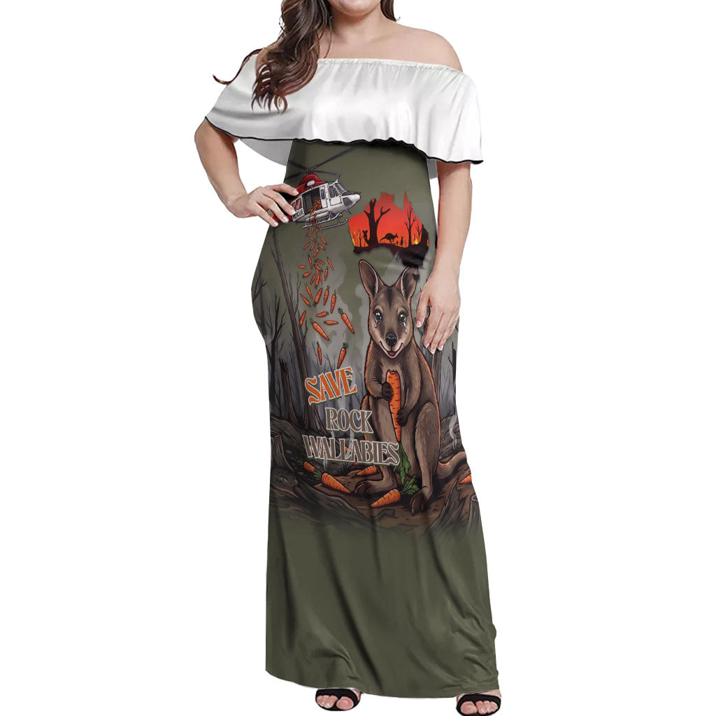 Save Rock Wallabies Australia 2026 Off Shoulder Maxi Dress