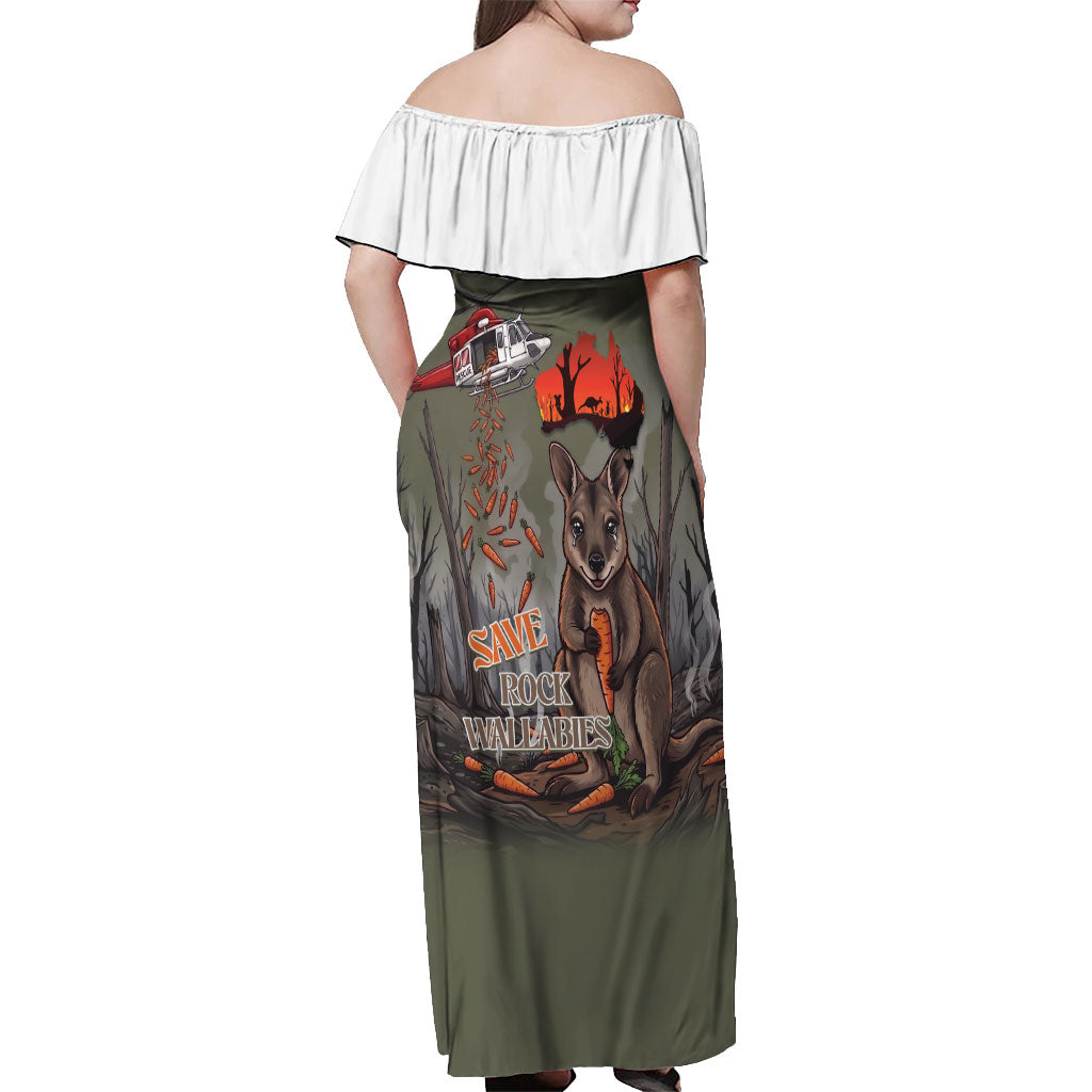 Save Rock Wallabies Australia 2026 Off Shoulder Maxi Dress