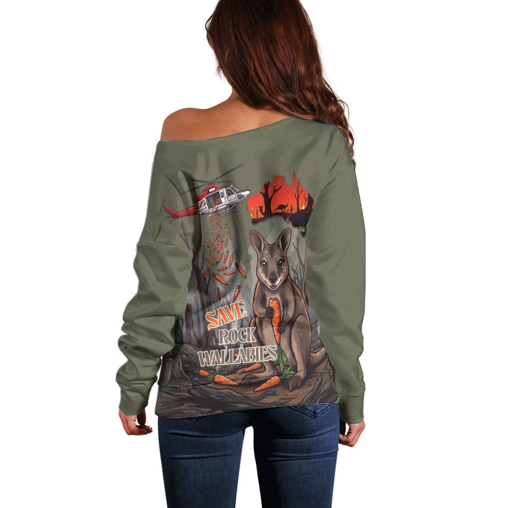 Save Rock Wallabies Australia 2026 Off Shoulder Sweater