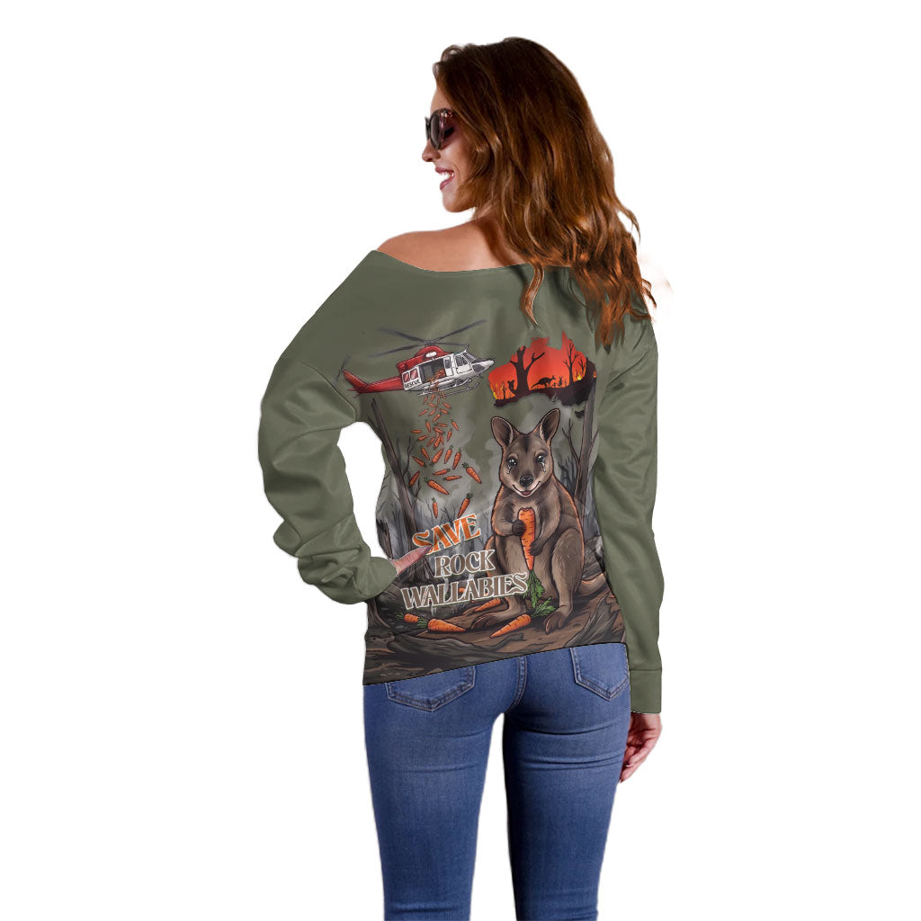 Save Rock Wallabies Australia 2026 Off Shoulder Sweater
