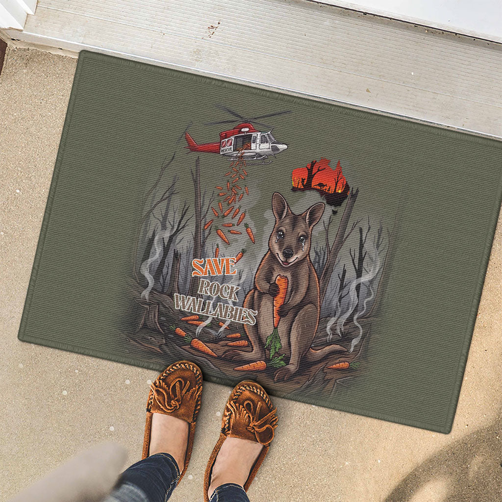 Save Rock Wallabies Australia 2026 Rubber Doormat