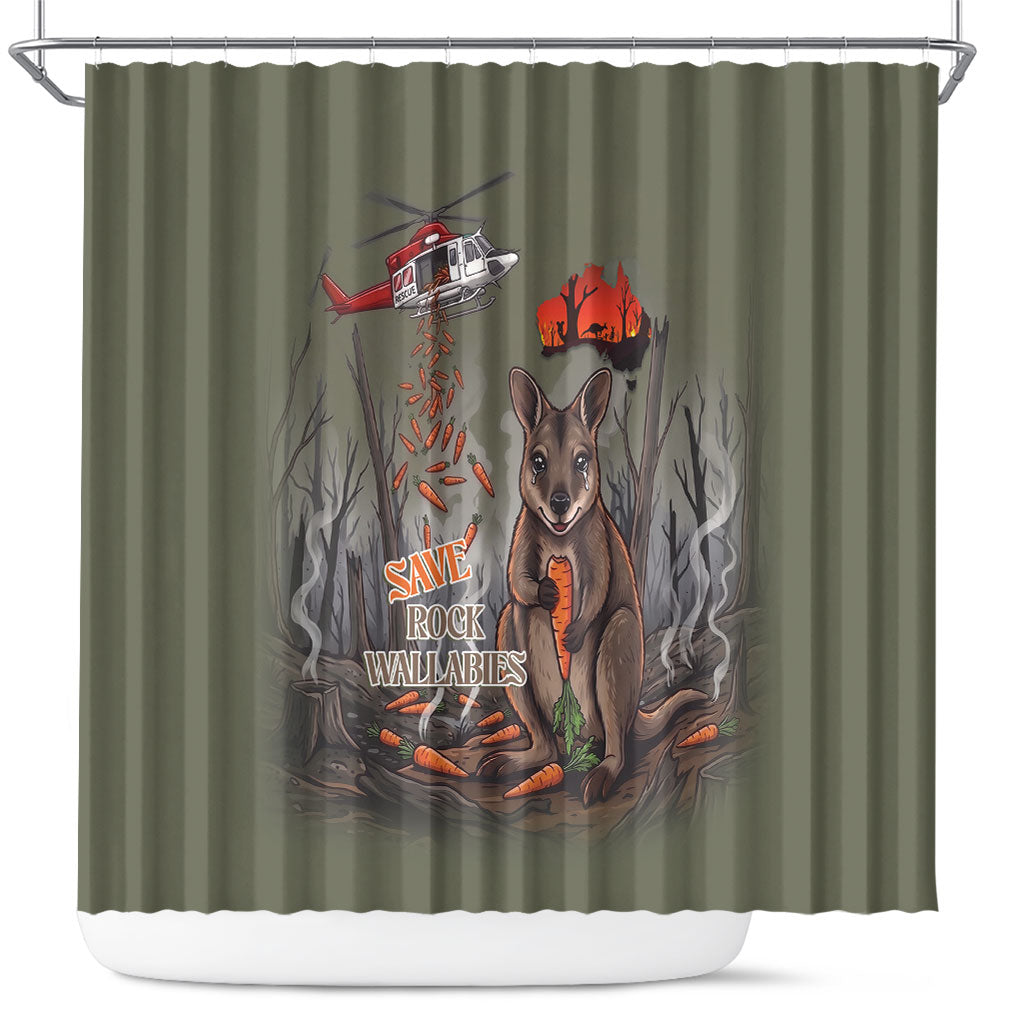 Save Rock Wallabies Australia 2026 Shower Curtain