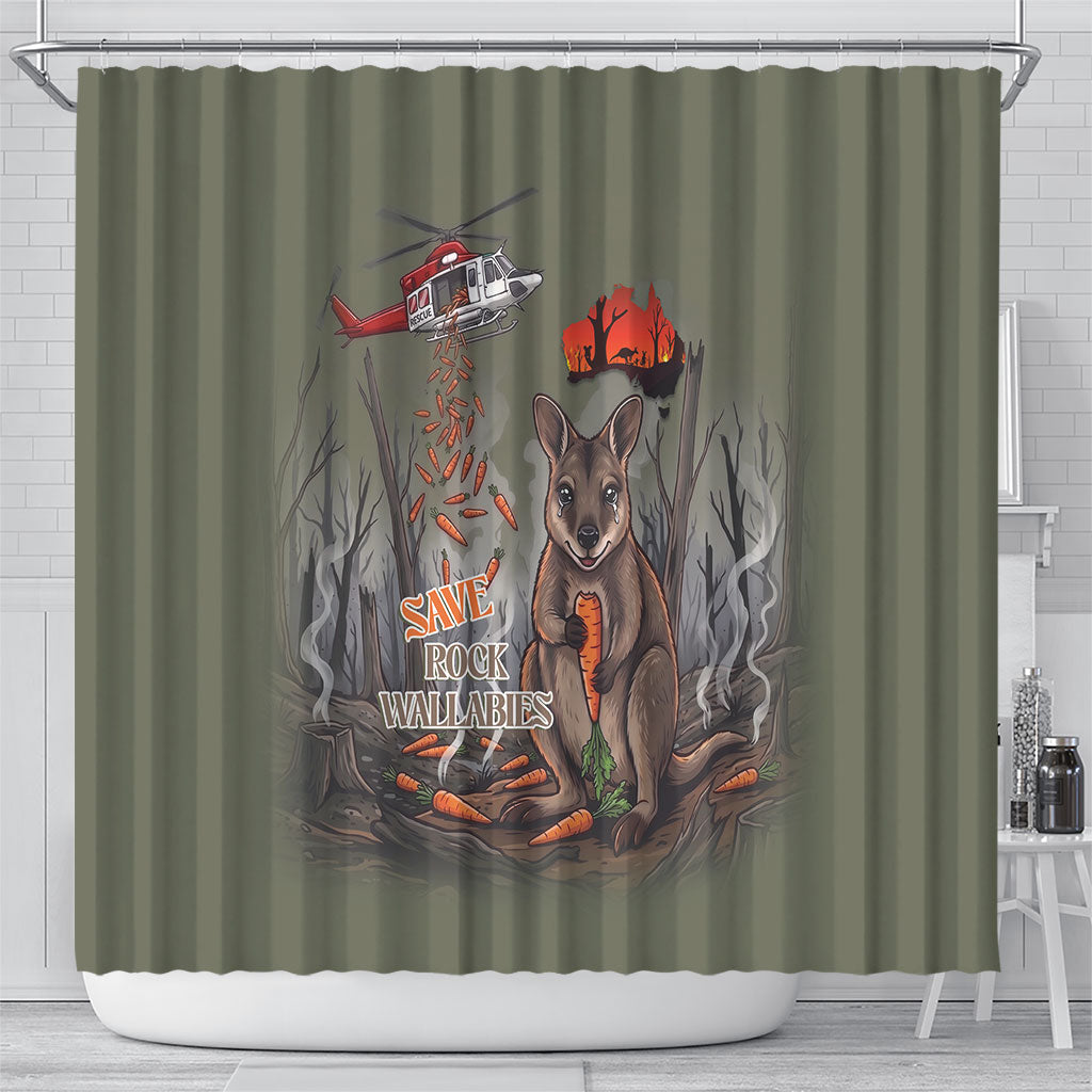 Save Rock Wallabies Australia 2026 Shower Curtain