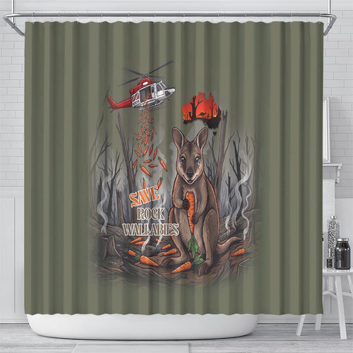 Save Rock Wallabies Australia 2026 Shower Curtain