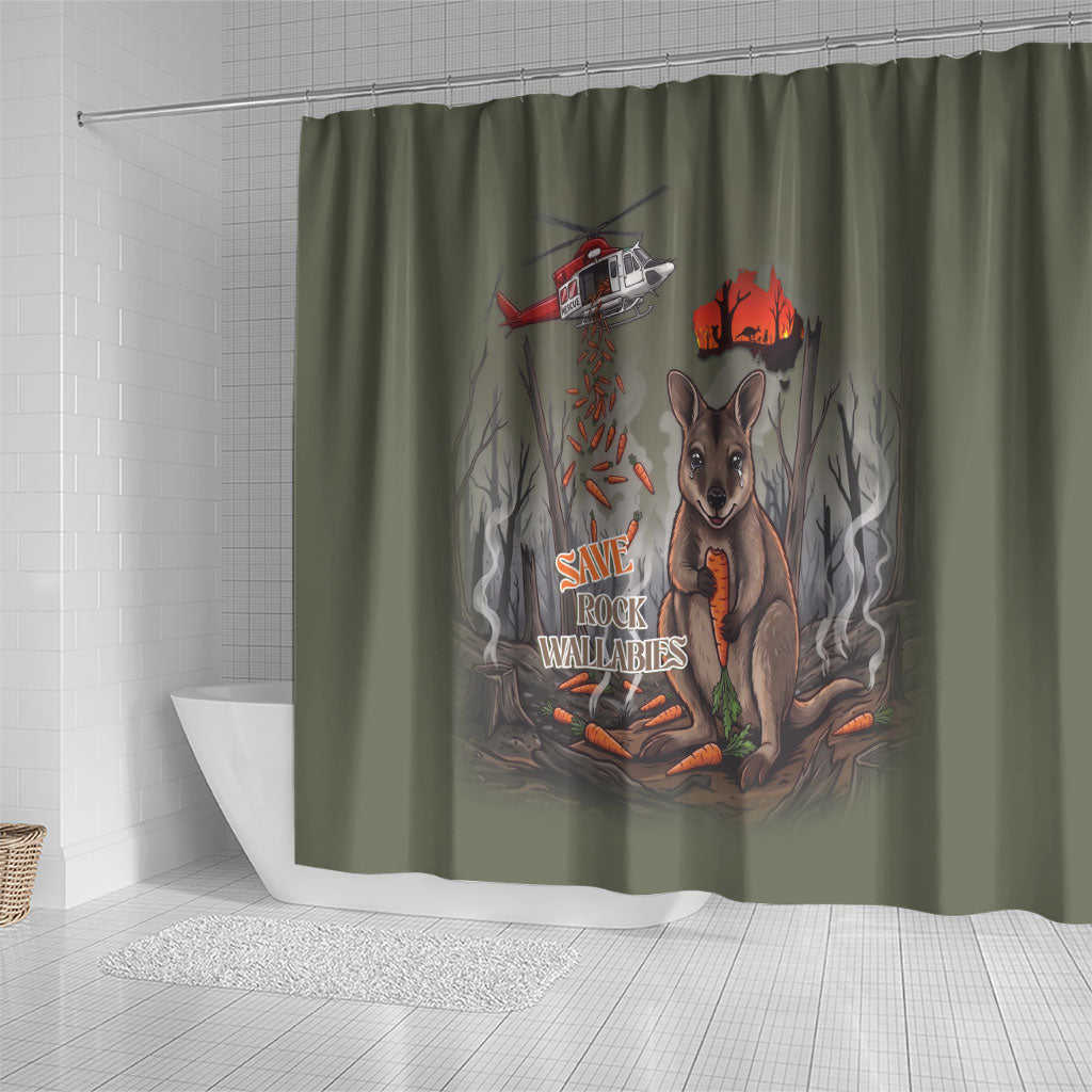 Save Rock Wallabies Australia 2026 Shower Curtain