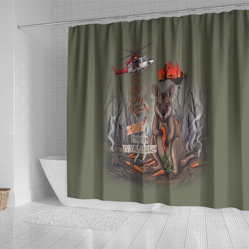 Save Rock Wallabies Australia 2026 Shower Curtain
