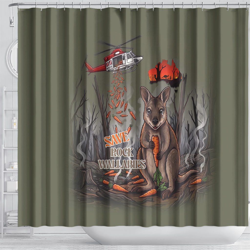 Save Rock Wallabies Australia 2026 Shower Curtain