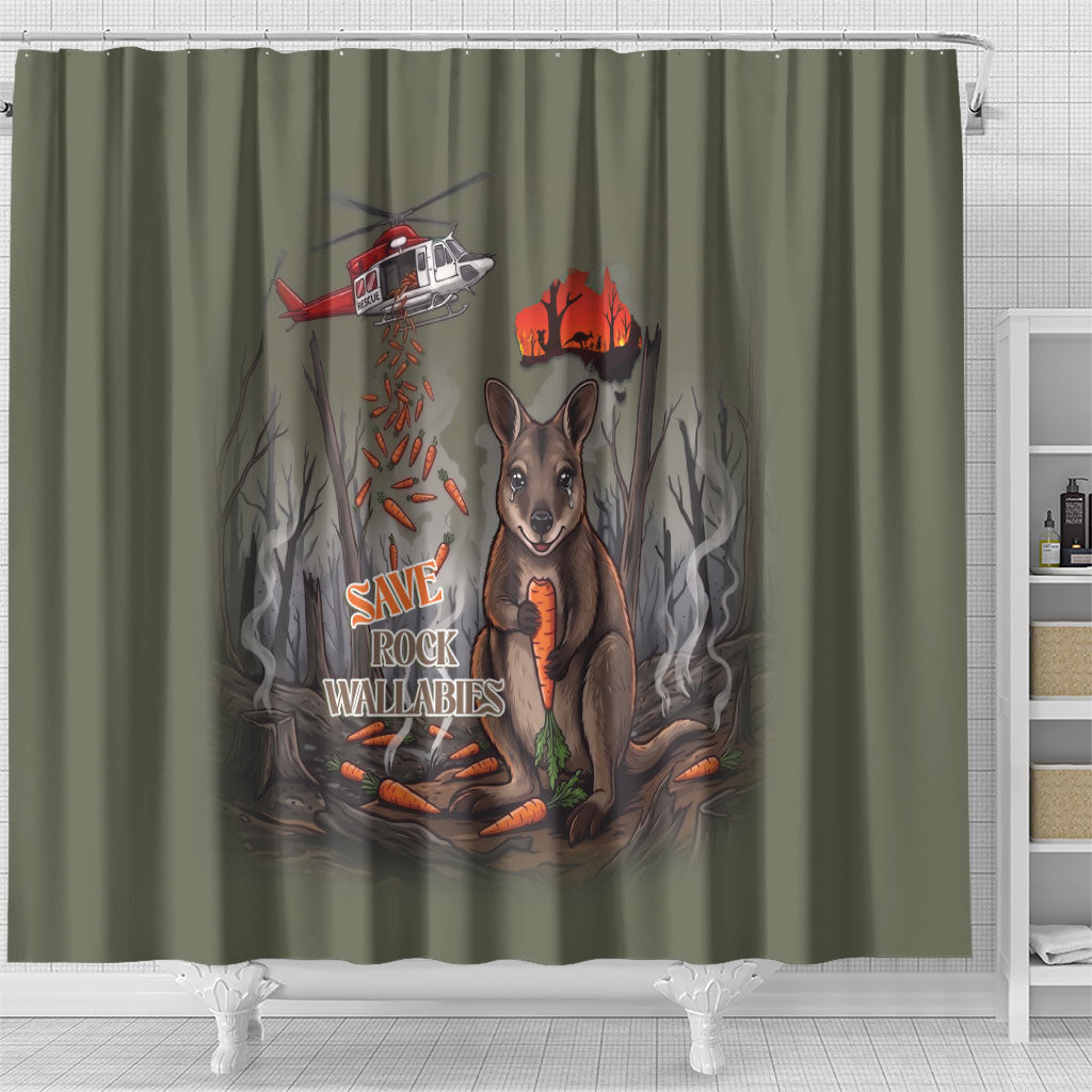 Save Rock Wallabies Australia 2026 Shower Curtain