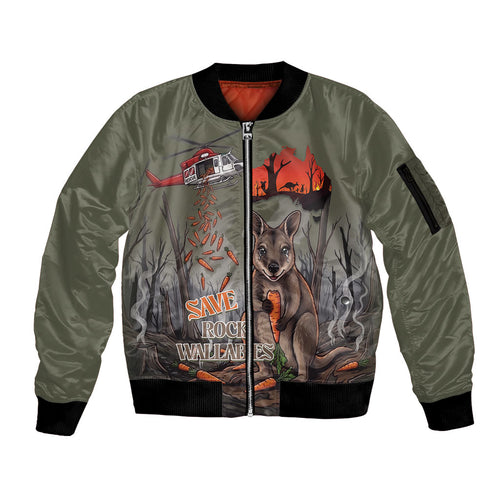 Save Rock Wallabies Australia 2026 Sleeve Zip Bomber Jacket