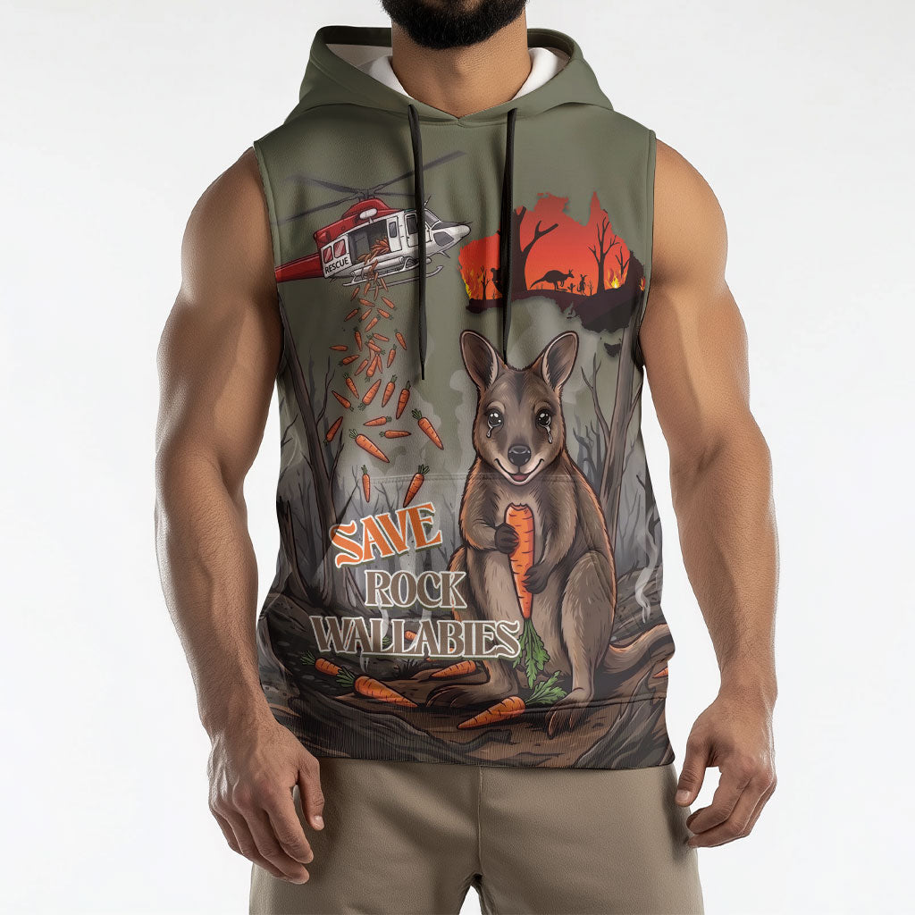 Save Rock Wallabies Australia 2026 Sleeveless Hoodie