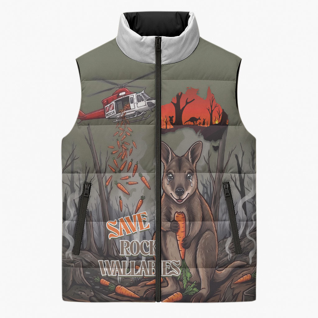 Save Rock Wallabies Australia 2026 Sleeveless Puffer Jacket