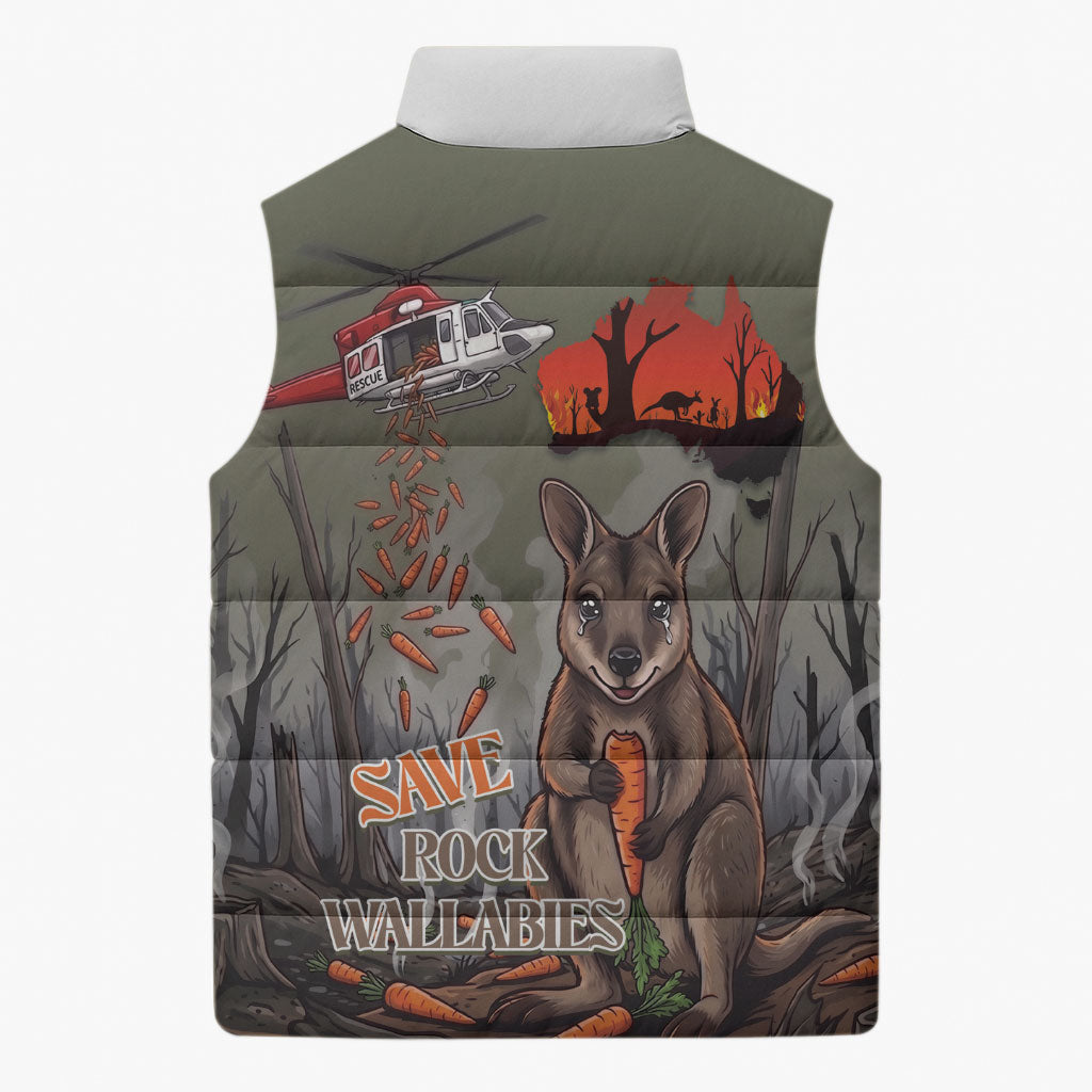 Save Rock Wallabies Australia 2026 Sleeveless Puffer Jacket