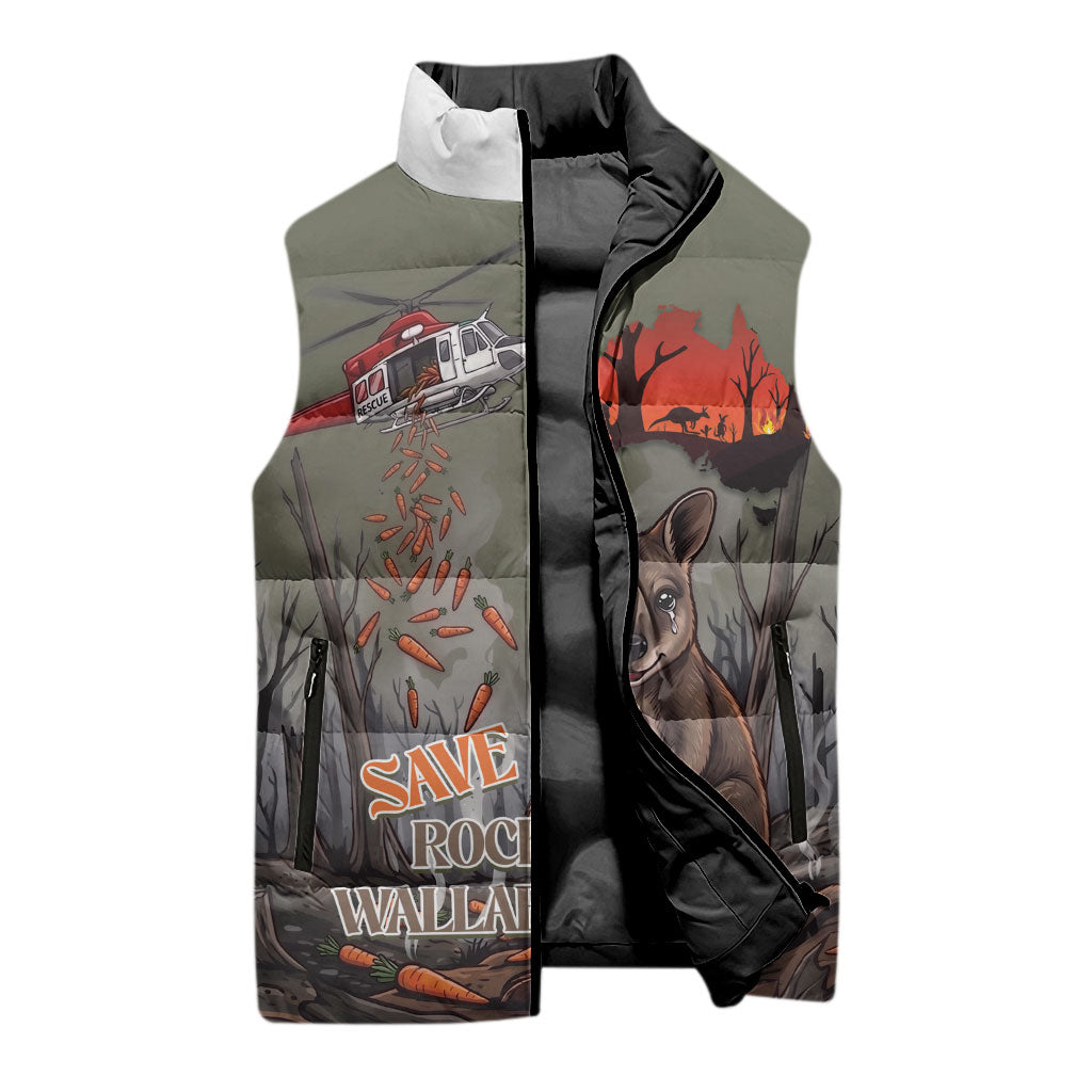 Save Rock Wallabies Australia 2026 Sleeveless Puffer Jacket