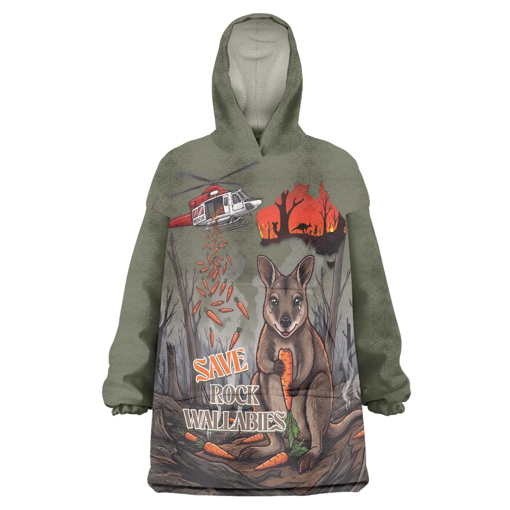 Save Rock Wallabies Australia 2026 Wearable Blanket Hoodie