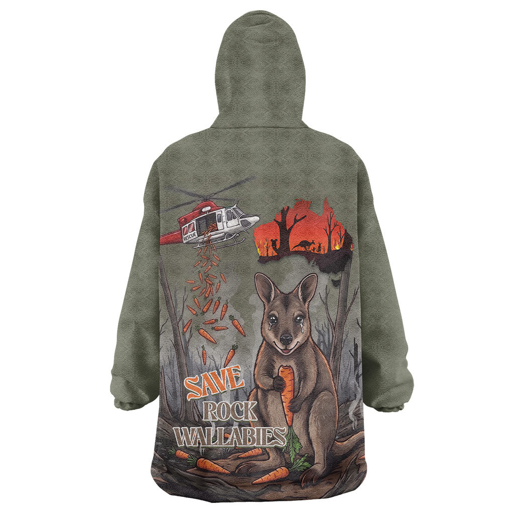 Save Rock Wallabies Australia 2026 Wearable Blanket Hoodie