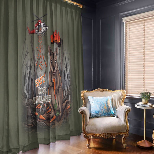 Save Rock Wallabies Australia 2026 Window Curtain