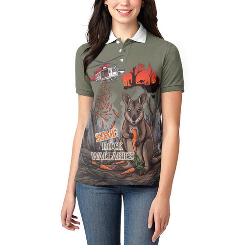 Save Rock Wallabies Australia 2026 Women Polo Shirt