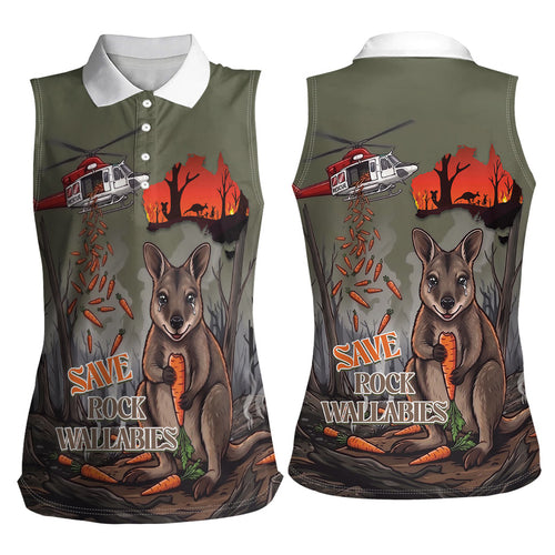 Save Rock Wallabies Australia 2026 Women Sleeveless Polo Shirt