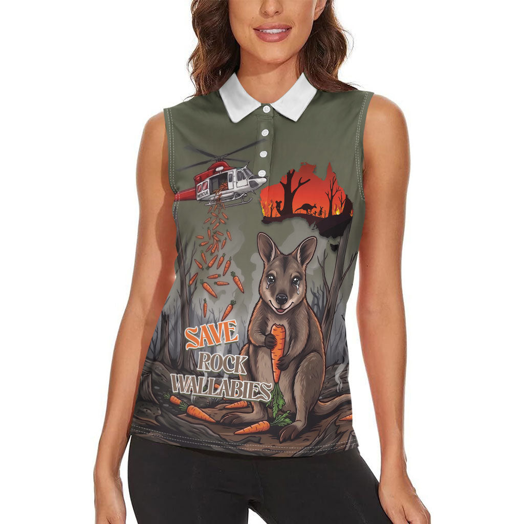 Save Rock Wallabies Australia 2026 Women Sleeveless Polo Shirt