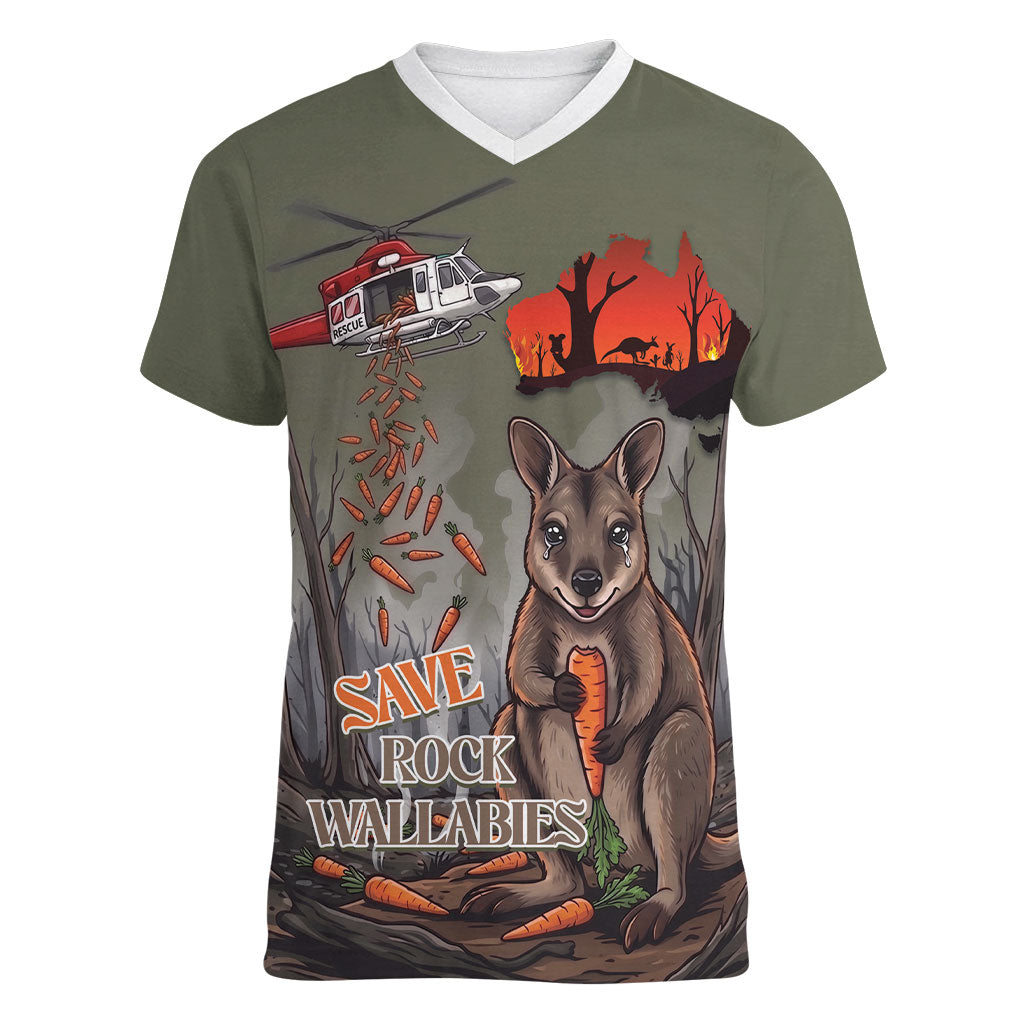 Save Rock Wallabies Australia 2026 Women V-Neck T-Shirt